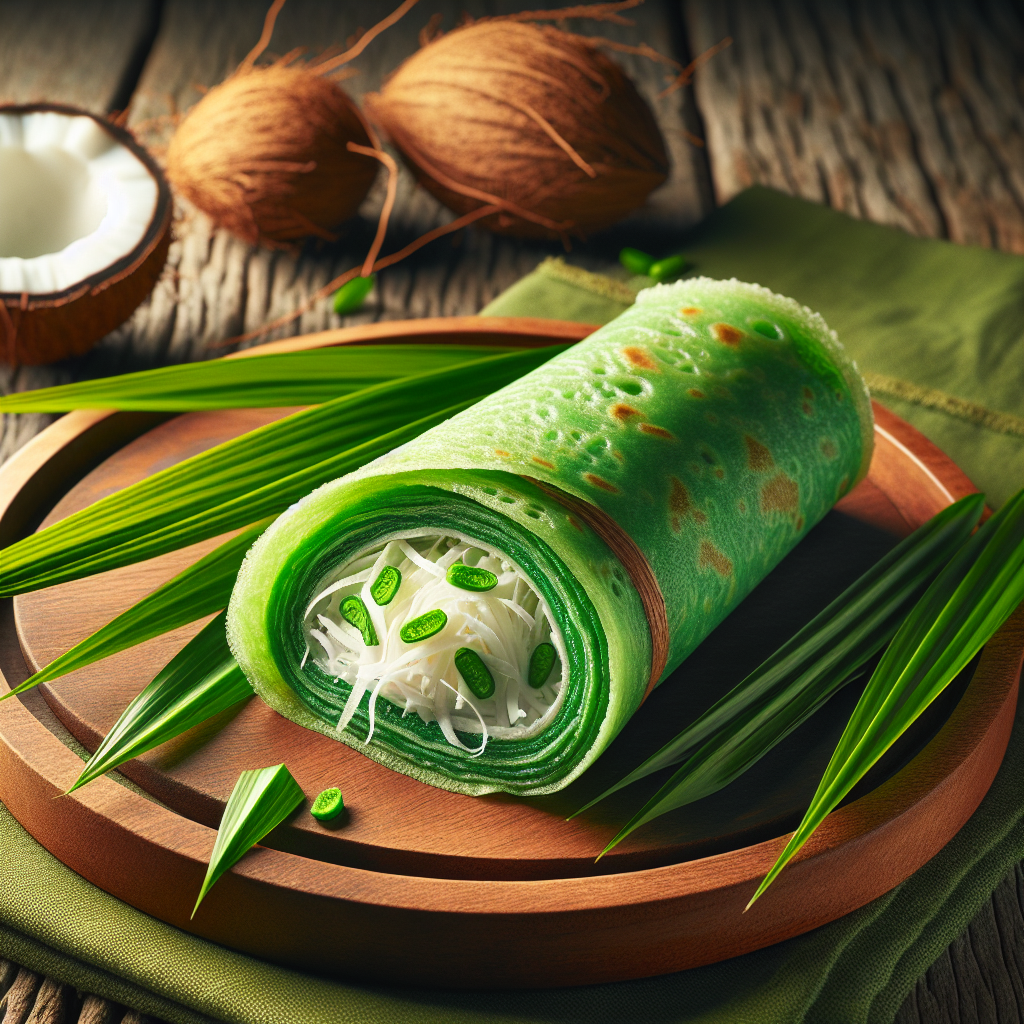 Delicious Dadar Gulung with Sweet Coconut Filling: A Traditional